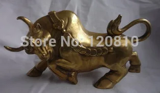 

Free Shipping Rare Old Tibet copper Running Bull Statue/ Sculpture,best collection