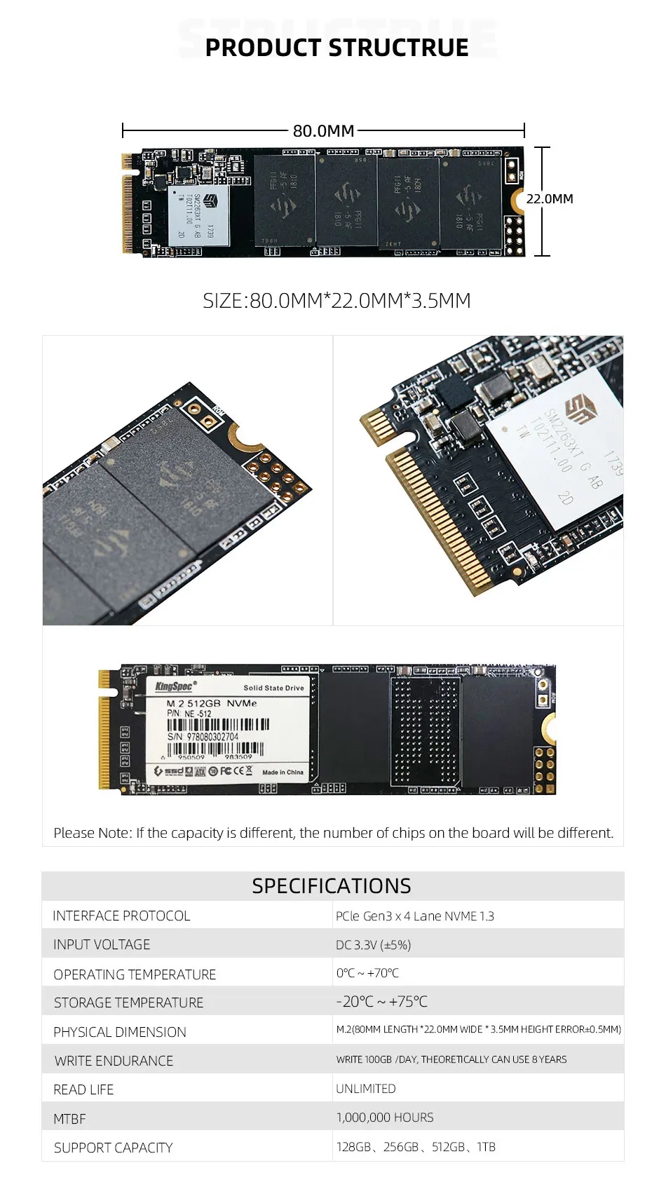 KingSpec M.2 2 ТБ SSD PCIe M2 1 ТБ SSD M2 PCIe NVMe M.2 охлаждающий SSD M ключ SSD 2280 мм HDD для настольного ноутбука Внутренний жесткий диск