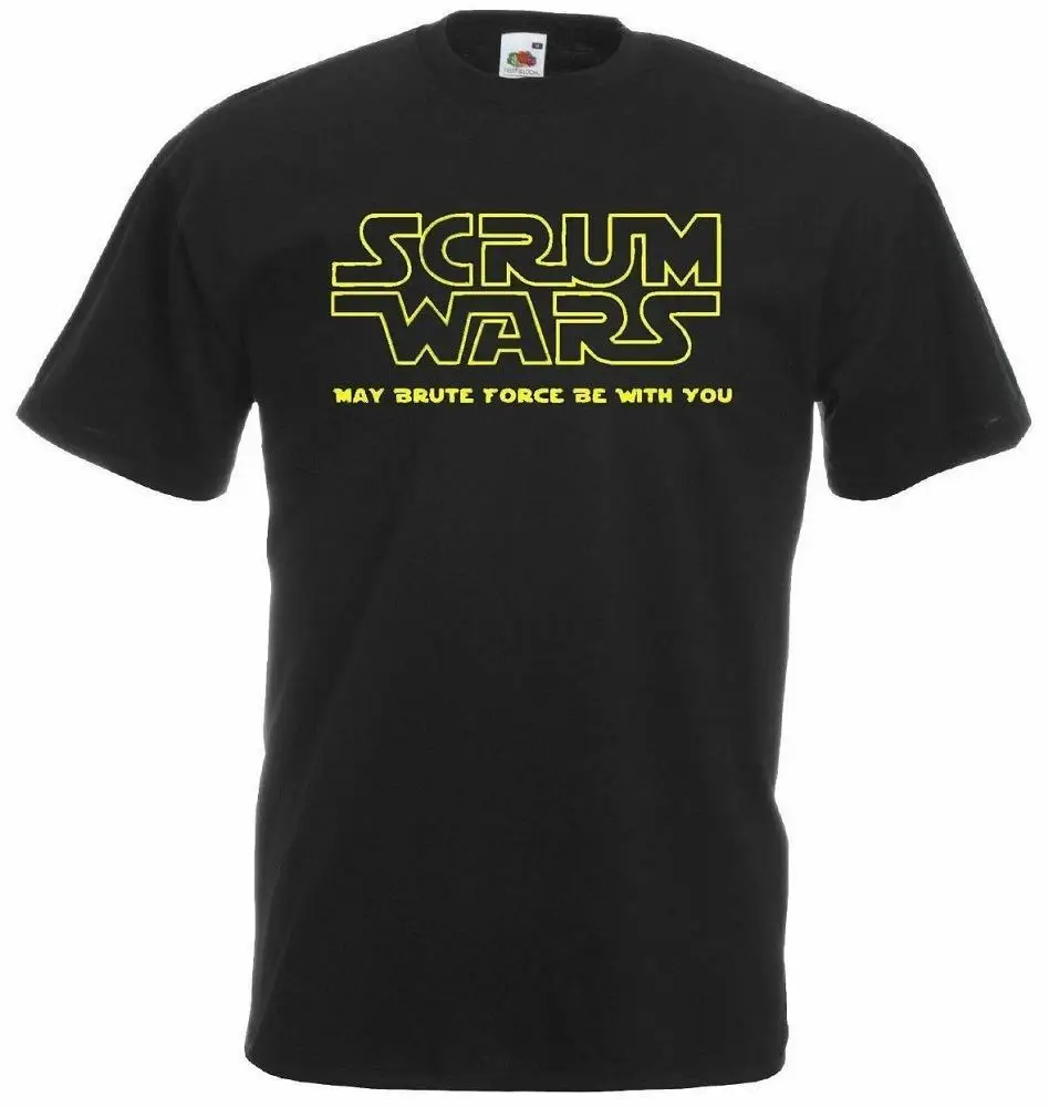 Мужские черные Scrum Wars регби футболка Веселая 6 Наций Geeky Дешевые Оптом футболки