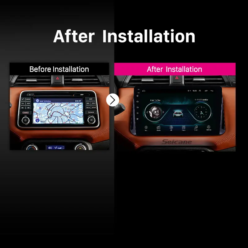 Top Seicane Android 8.1 2DIN 9 inch Car Head Unit Radio Audio GPS Multimedia Player For Nissan Micra 2017 Support DVR SWC Bluetooth 5