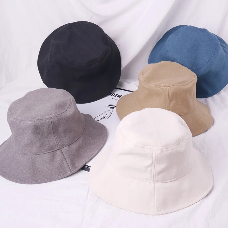 Candy Color Bucket Hat Women Fishing Men Bucket Hat Spring Summer Bob Hip Hop Caps Gorros Unisex Cotton Sun Flat Caps