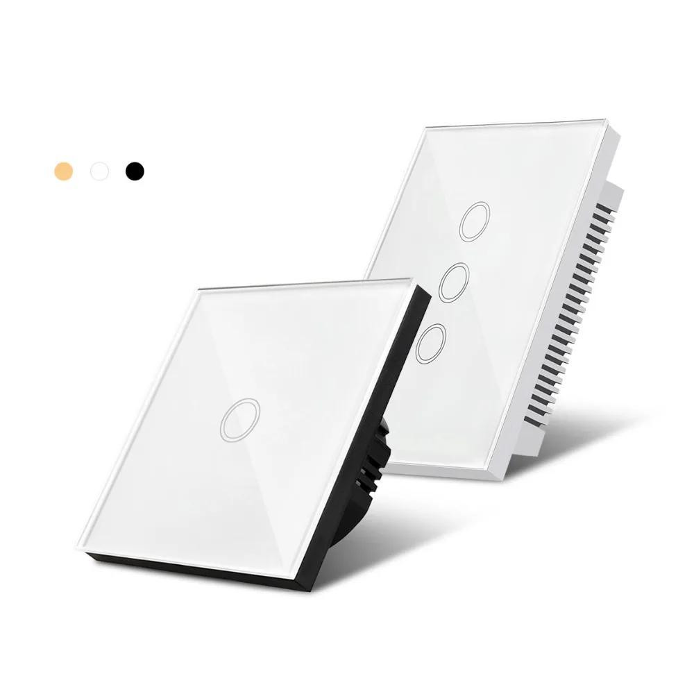 Touch Screen Sensor LED light Switch 1/2/3 Gang Glass Wall lamp ON/OFF