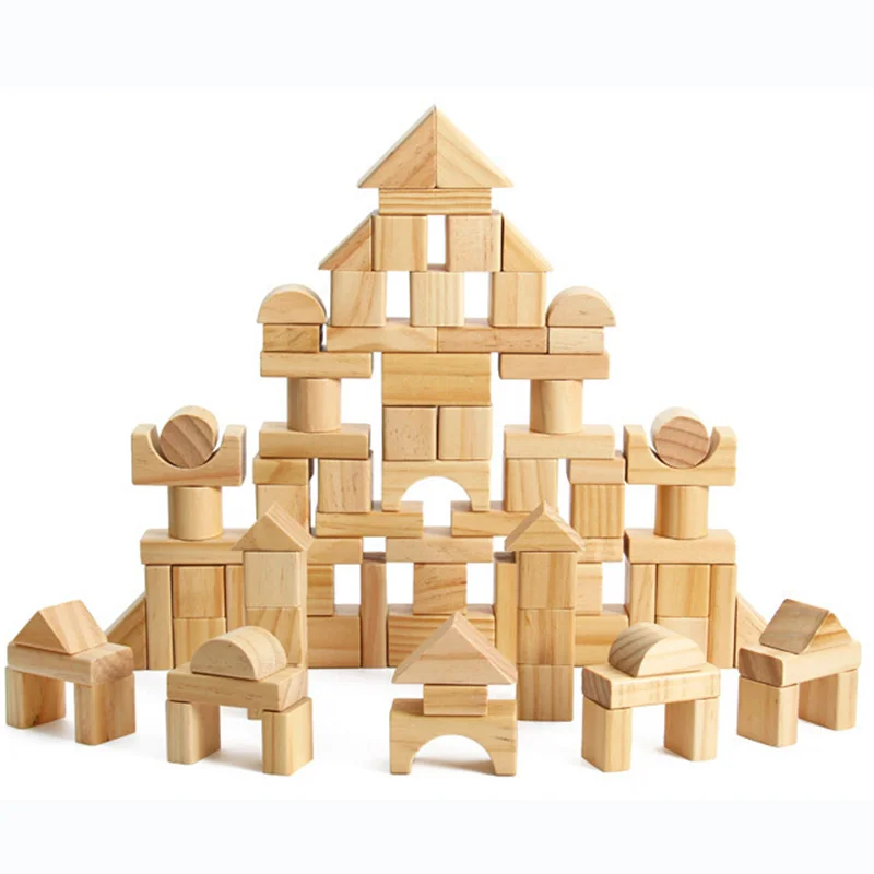 

DIY Wood Intellectual Building Toys Blocks Children Play Game Gift 100pcs/set Ho
