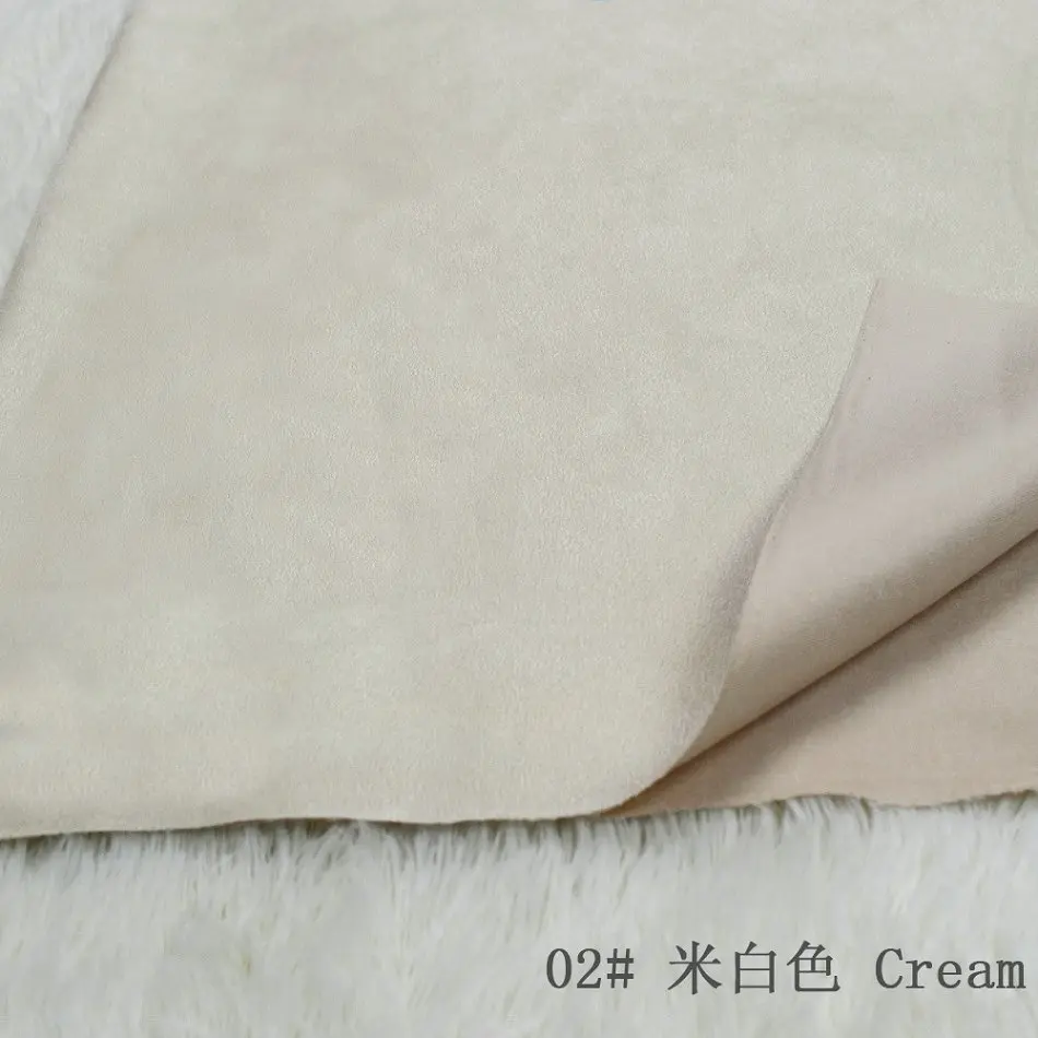 cream 150x100 см однотонная окрашенная замшевая ткань для изготовления чехлов для подушек, скатерти, чехлы для диванов, занавесок, обуви, сумок, diy doys - Цвет: cream