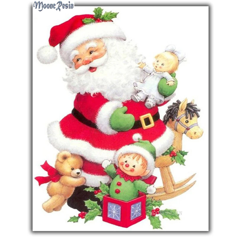 

MOONCRESIN Diy Diamond Embroidery Santa Claus Christmas Gifts Diamond Mosaic Rhinestone Diamond Painting Cross Stitch Decoration