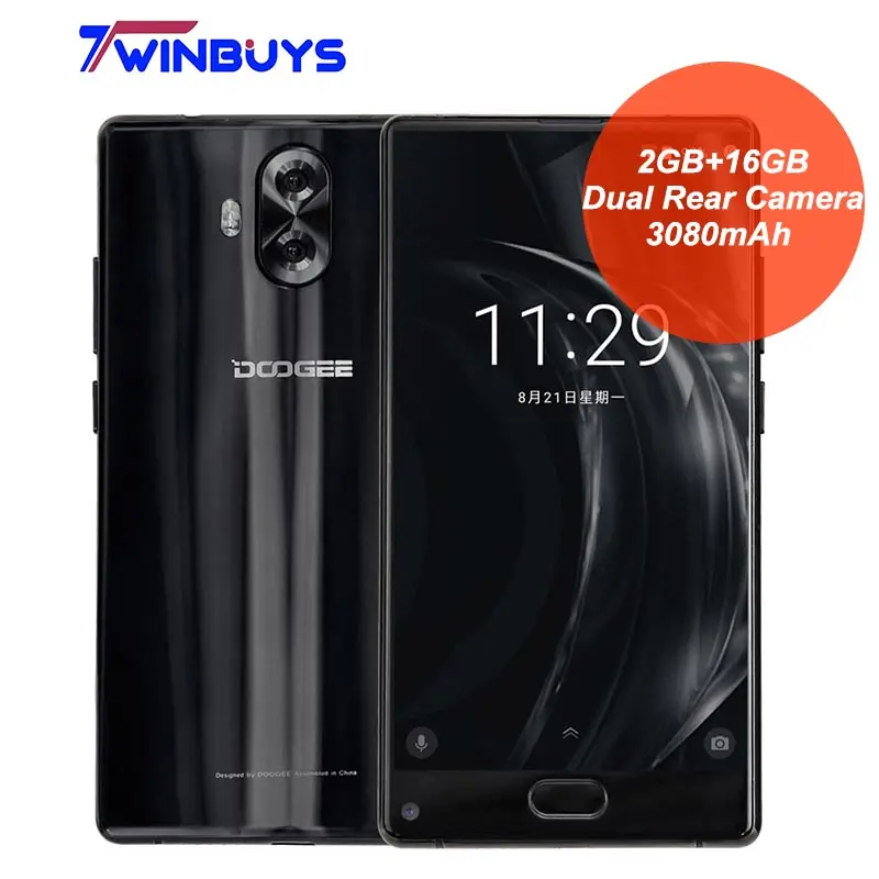 

DOOGEE MIX Lite Smartphone Dual camera 5.2'' bezel-less MTK6737 Quad Core Android 7.0 2GB+16GB 3080mAh Fingerprint 4G LTE phone