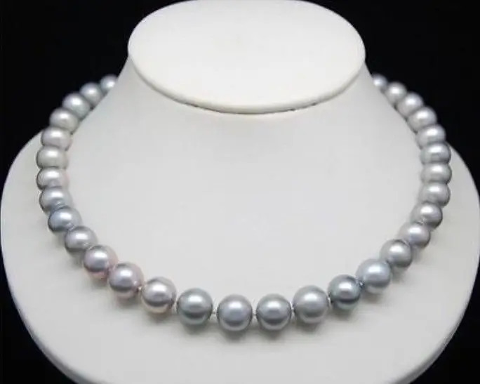 

Free shipping@@@@@ 9-10MM AAA SOUTH SEA GRAY PEARL NECKLACE 18" AALD1189