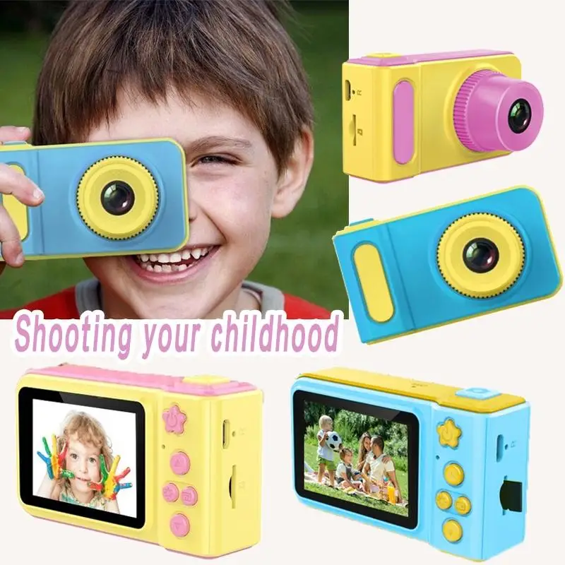 New Children's Gift Mini Cartoon Color Inch Screen HD Digital Camera Mini SLR Digital Camera for Kids Un-professional Camera