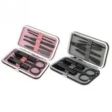 8 шт./компл. маникюрные инструменты для ногтей комплект ногтей машинка для стрижки волос, пинцет для выщипывания, Ножи маникюрные наборы с отделкой поверхности в стиле "каменная кожа чехол для ухода за ногтями Маникюрный