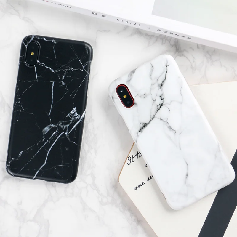 Роскошный чехол для телефона с мраморным узором iphone 6S 7 8 Plus XS XR Max черный