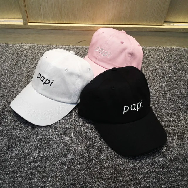 

2017 new Papi Custom Black Unstructured Baseball Dad Hat Cap men women fashion cap hats