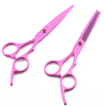 

Classic Single-tailed 440c 6 inch pink scissor thinning scisor cutting barber hair scissors set shears hairdressing scissors