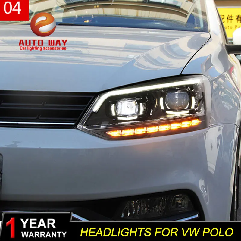 Car Styling Head Lamp case for VW Volkswagen polo Headlights polo 2011