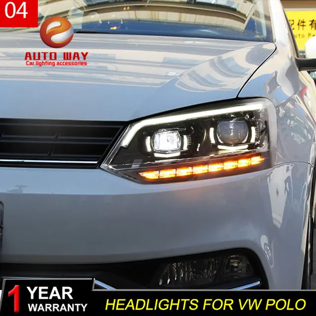 Car Styling Head Lamp case for VW Volkswagen polo Headlights polo 2011 2017 LED Headlight DRL