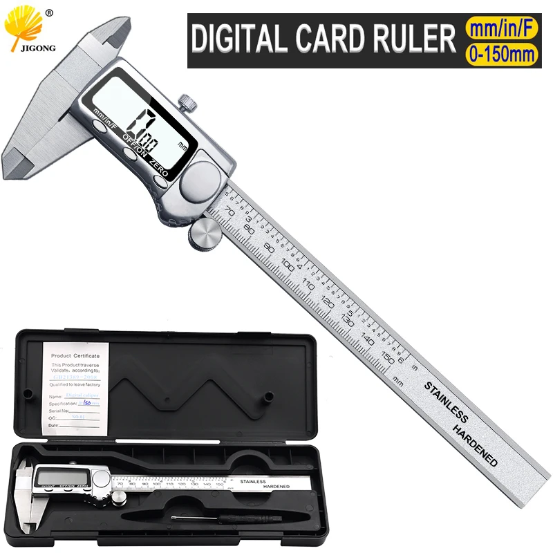 

Digital Caliper 0-150mm Metric Inch Fraction Electronic Vernier Calipers Stainless Steel Micrometer Measuring tools