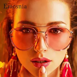 Emosnia новый модный бренд полит Солнцезащитные очки для женщин Для женщин из металла Винтаж негабаритных тонированные Солнцезащитные очки