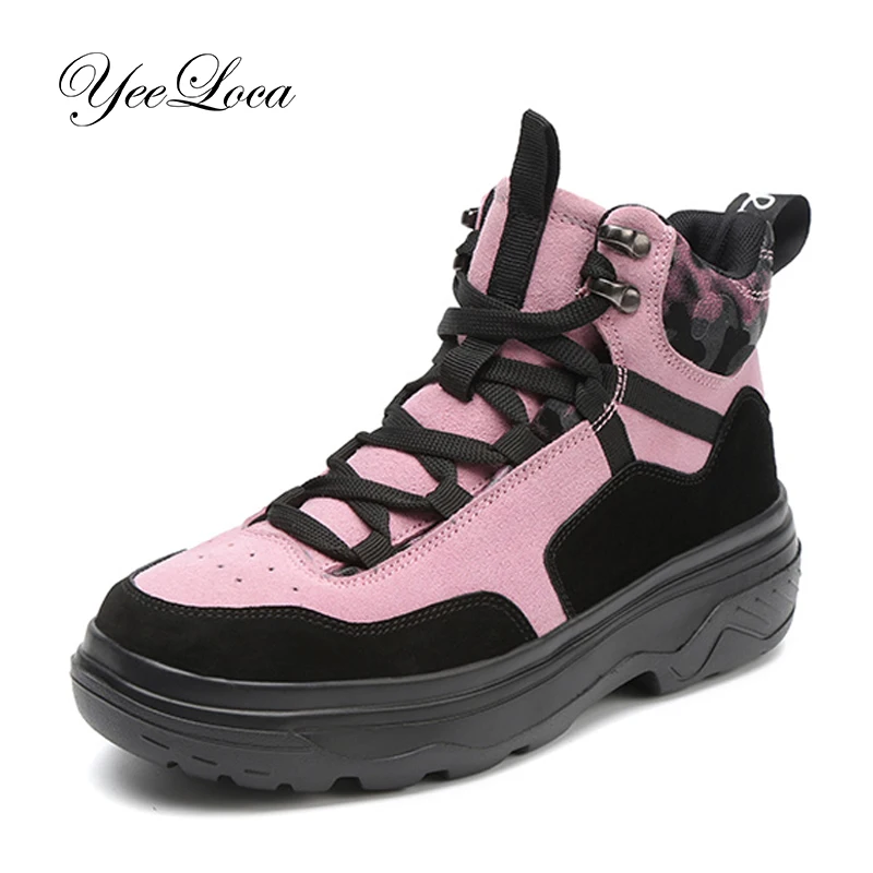 

2018 Winter Fashion Women Wedges Sneakers High Top Sneakers Female Height Increasing Platform Women Casual Shoe Genuine Leather
