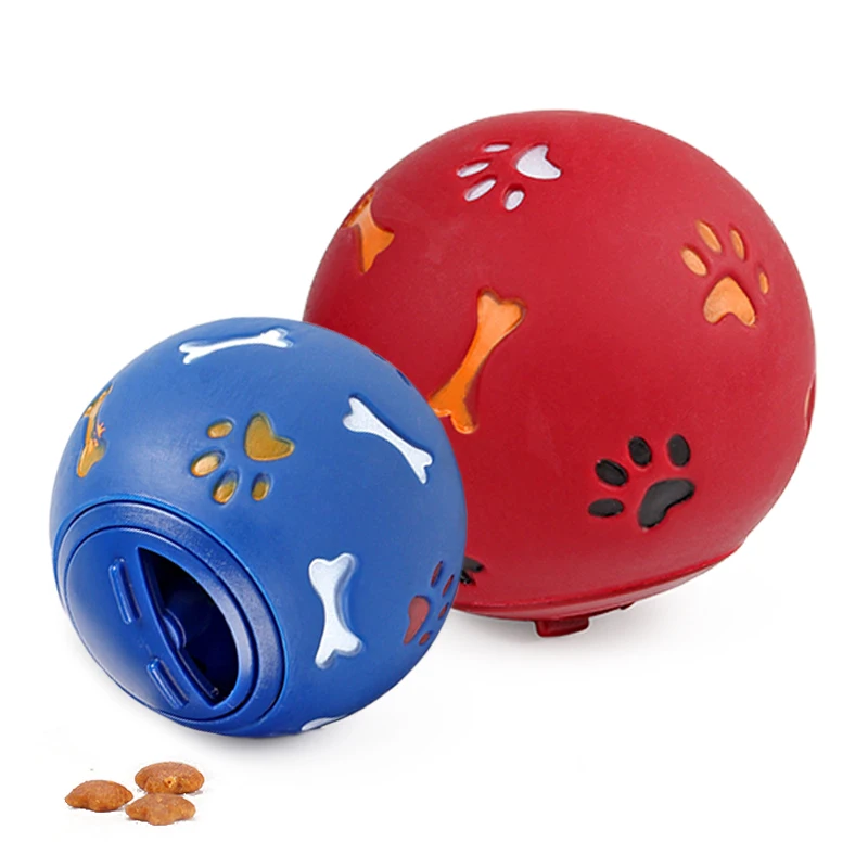 

2 Sizes Eco-friendly Rubber Dog Food Leaking Ball For Pet Training/Control Weight/Clean Teeth Puppy Dogs Interactive Chew Toy