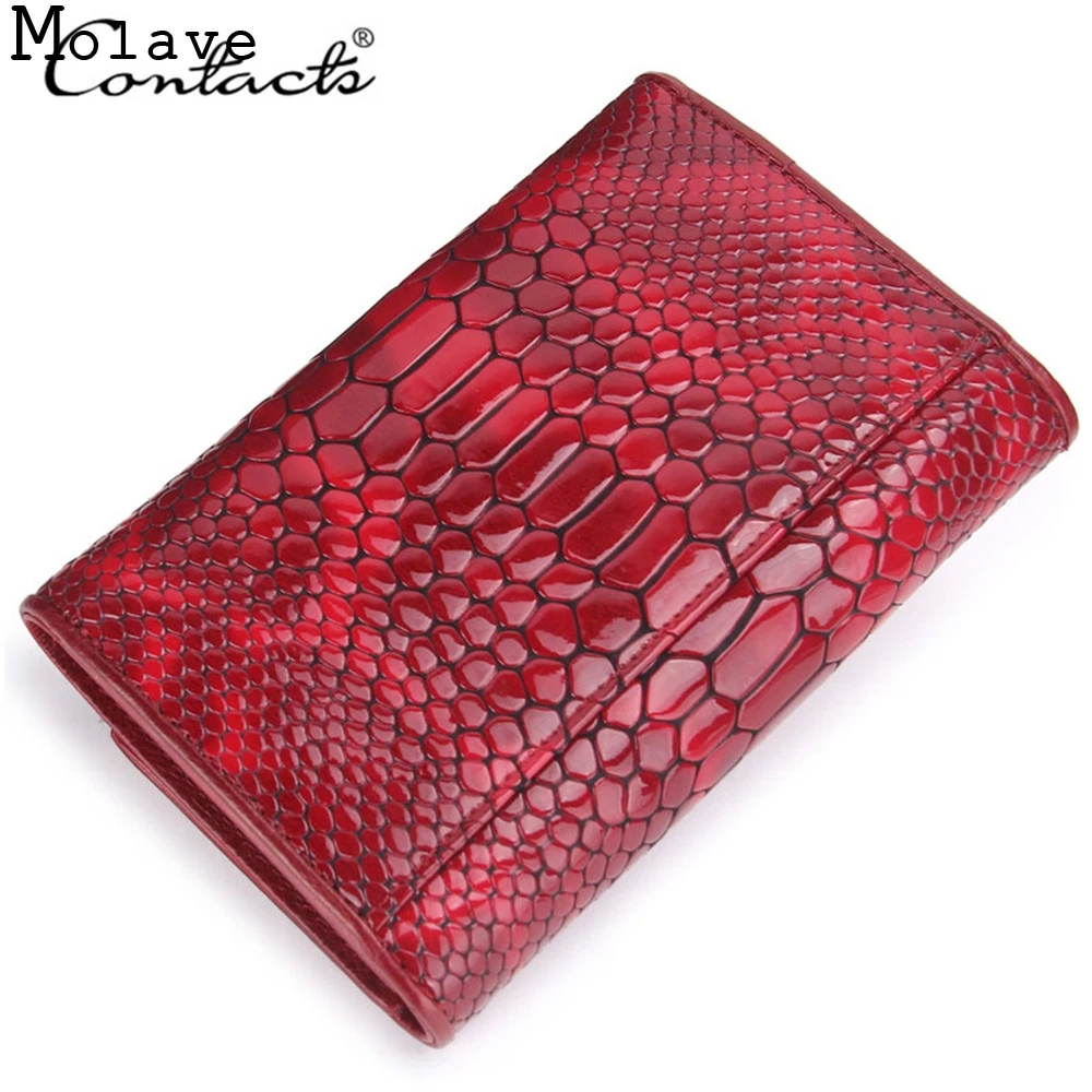 MOLAVE Portafogli Standard di брендовый дизайн Donne Del Cuoio Genuino Serpentina Borse Con Il Supporto Carta oct27|port designs|brand