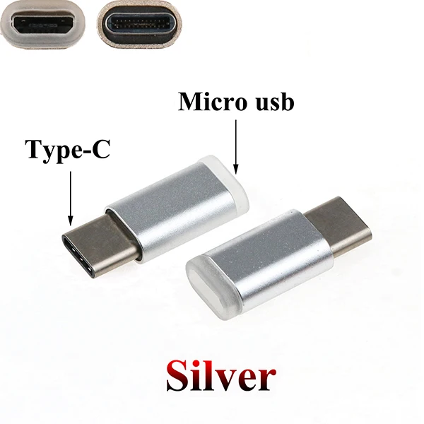 Юйси USB адаптер USB C к Micro USB OTG кабель 3,1 type C конвертер для Macbook для samsung для huawei p20 pro p10 OTG адаптер - Цвет: Серебристый