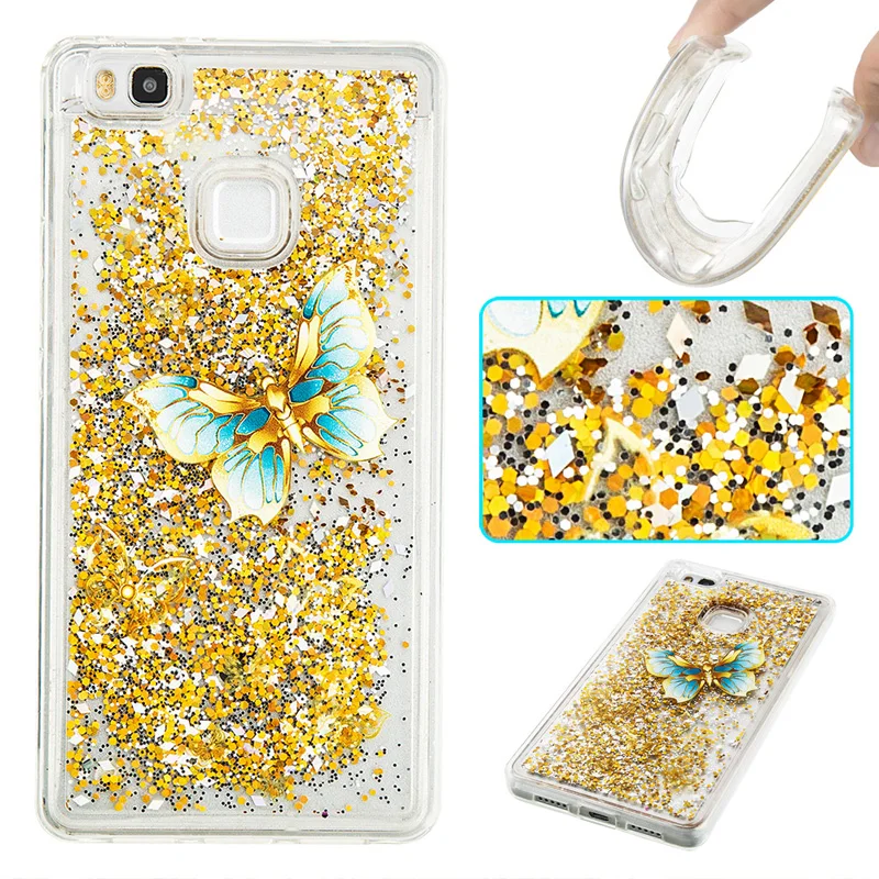 

Glitter Floral Liquid Sand Quicksand Soft TPU Silicone Phone Cover Shell Funda for Huawei P8 Lite 2017 P9 Lite Honor 8 Case