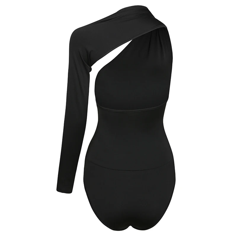 Women Ladies Backless One Shoulder Jumpsuit Bodysuit Leotard Tops T-Shirt Blouse 2019 Summer Body Suit Black Overalls Sexy Tops