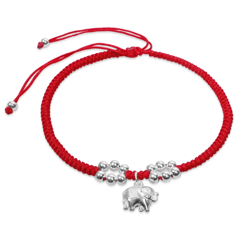 Красная Нить Браслет женский 925 чистый Серебряные ножные браслеты Модные колокол подарок на день рождения удачливый Ruyi Сандалеты с перепонкой на лодыжке