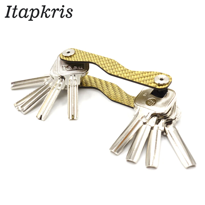 

Multifunctional Carbon Fiber Key Holder High Quality Smart Chain Key Wallets Aluminum Car Key Ring Housekeeper collector