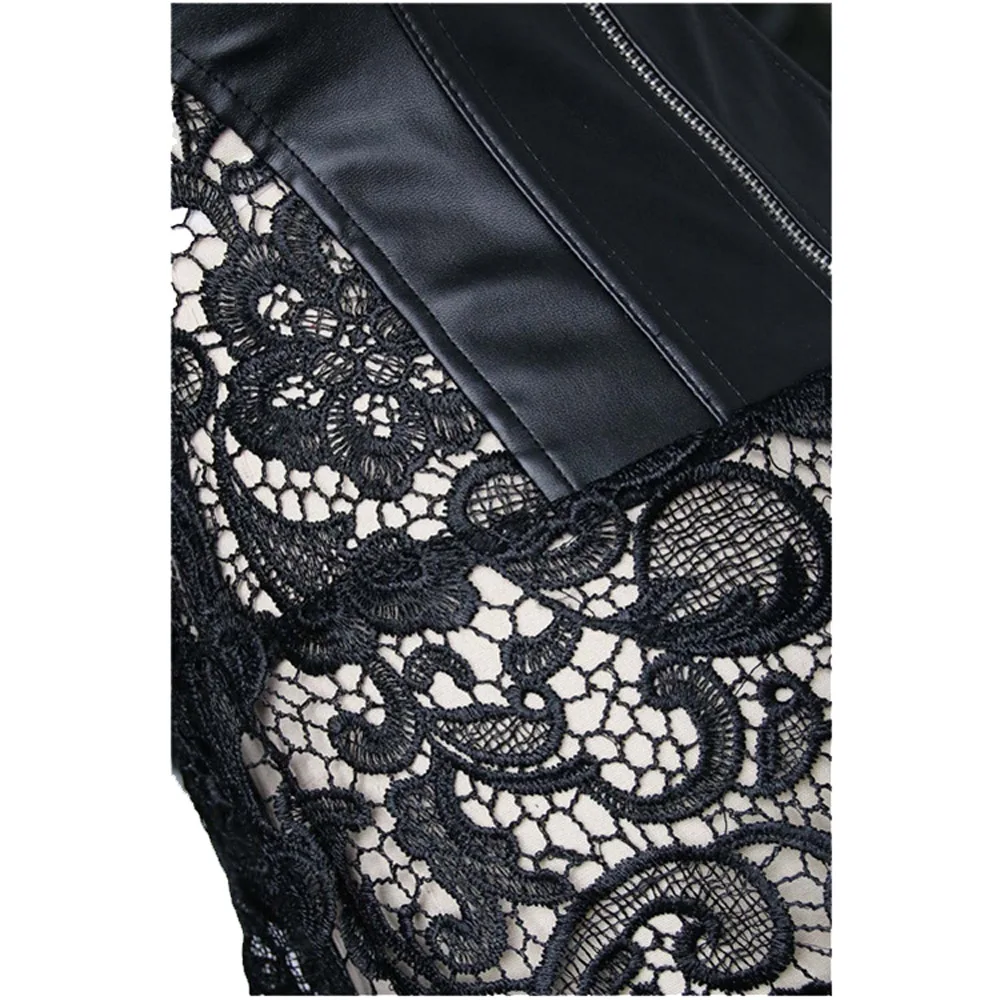 Leather Corset Bondage Cinta Modeladora Lace Corset Dress Corpete Gothic Clothing Latex Corset Steampunk Clothing Plus Size 6XL (12)
