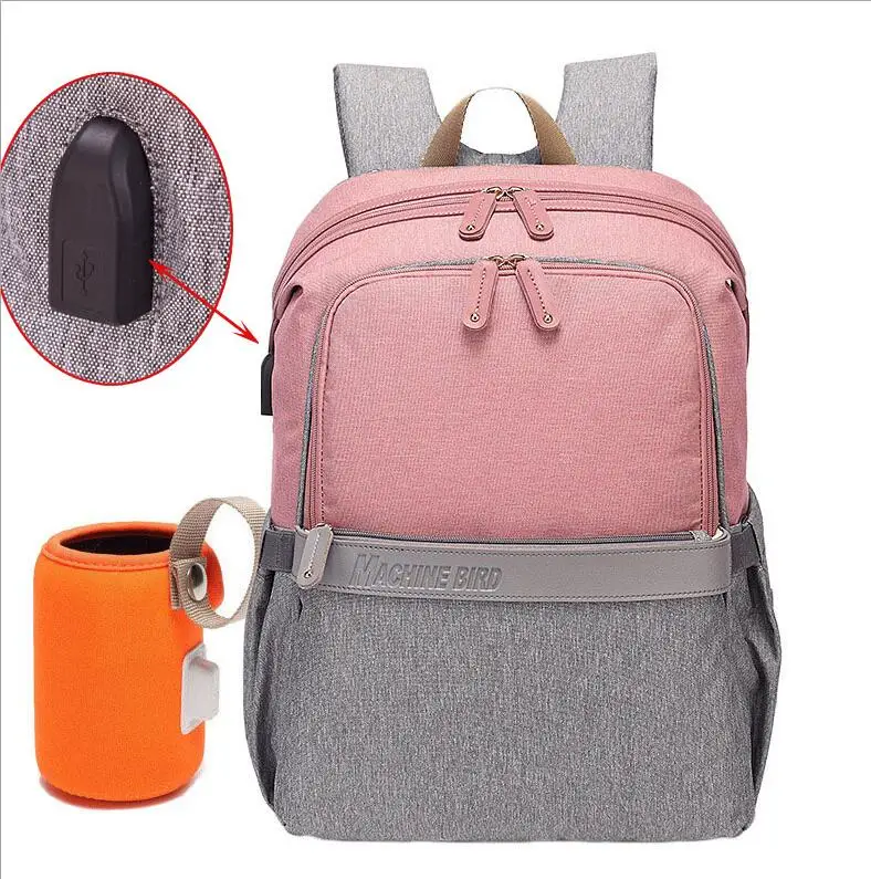 USB детские пеленки сумка рюкзак многофункциональный водонепроницаемый Оксфорд сумка для мамы пеленки для ухода комплекты материнства мешок для прогулочной детской коляски сумки - Цвет: 11