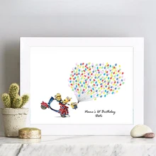 Необычные Бесплатные пользовательские имя, дата холст отпечаток пальцев подпись DIY гость книга для крещения первого причастия дети подарок на день рождения