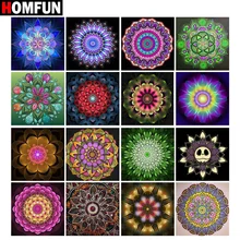 HOMFUN-pintura de diamante redondo/cuadrado completa, cuadro artesanal 5D,