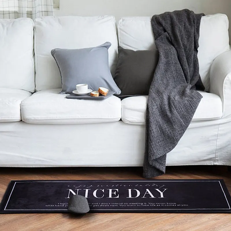 

Nordic Carpet Rug Flannel Kitchen Anti-Skid Livingroom Bedroom Hotal Nordic Style Home Decor Foot Pad Door Mat Comfortable Soft