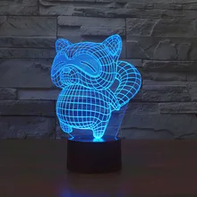 Милый Енот aniaml Ночные светильники для детей Цвет светодиодные Освещение Новинка подарки