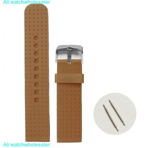 22mm Chocolate Brown Silicone Jelly Rubber Unisex Watch Band Straps WB1074S22JB