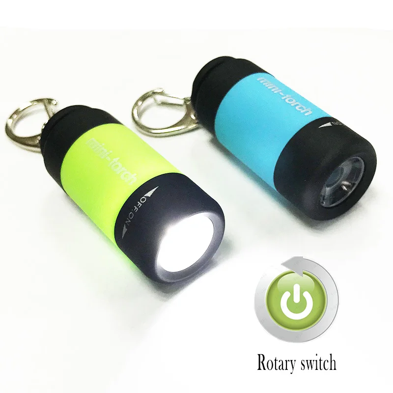 Port/átil Mini USB recargable linterna LED antorcha linterna bolsillo llavero impermeable