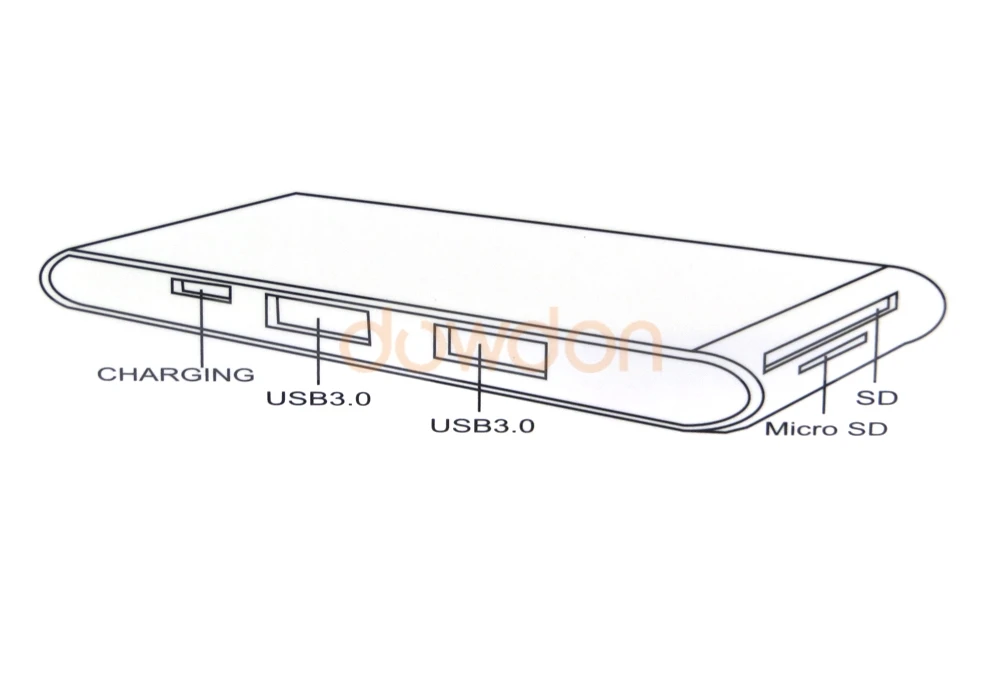 Многофункциональный двойной зарядный порт type C+ адаптер HDMI 4 K+ 2 порта USB 3,0+ микро SD/SD концентратор-Картридер для нового MacBook