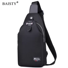 Бренд BAISTY, новинка, мужские Модные нагрудные сумки, мужские одноцветные роскошные дизайнерские сумки на плечо, высокое качество, сумки через плечо