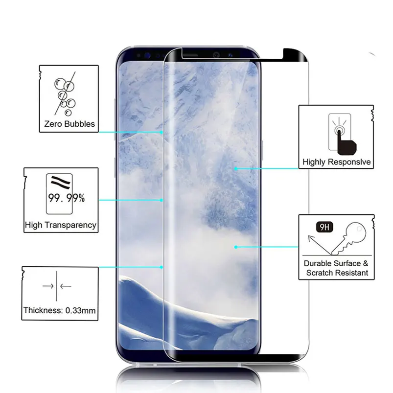 Защитное стекло закаленное для Samsung galaxy S10 E S6 S7 Edge S8 S9 Plus Note 9 8 3D 5D 6D 9D 10D|Защитные