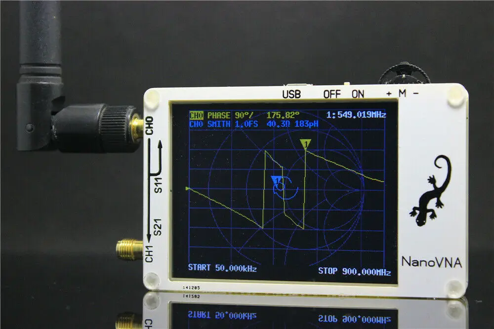 Векторный сетевой анализатор NanoVNA 50 KHz-900 MHz цифровой ЖК-дисплей HF VHF UHF антенный анализатор