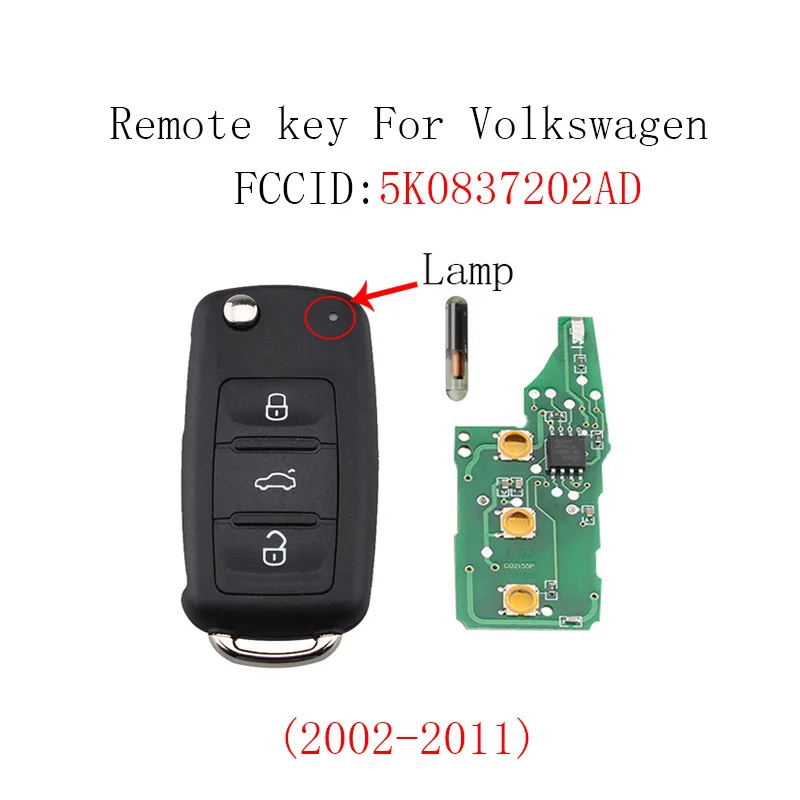 Автомобильный Дистанционный ключ для VW Volkswagen GOLF PASSAT Tiguan Polo Jetta Beetle Hella 434 МГц ID48Chip
