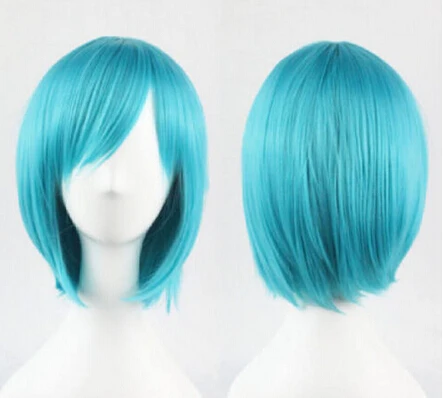 

YU mixed select Style and colour sys MISS 002610 Women's short Straight sky Cosplay party anime BOBO Full wig Hot sell
