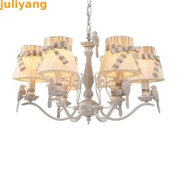 

Creative detachable cloth shade, 2017 new garden chandelier, romantic French bird chandelier