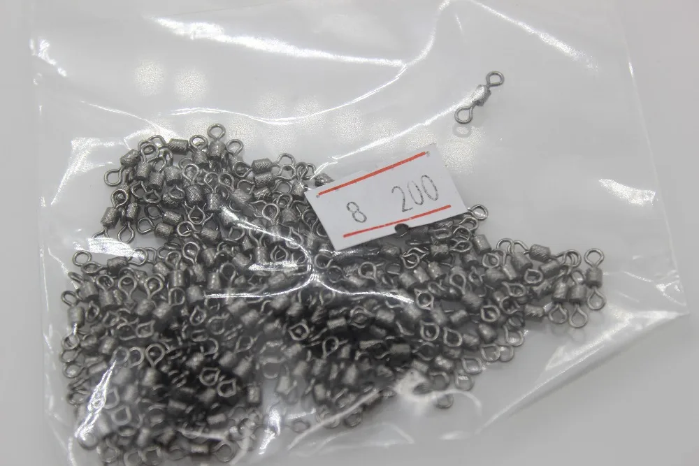 

200 Pcs embossing Fishing Swivels Rolling Connector Interlock Snap Ball Bearing Fishing Terminal Tackle11*3mm