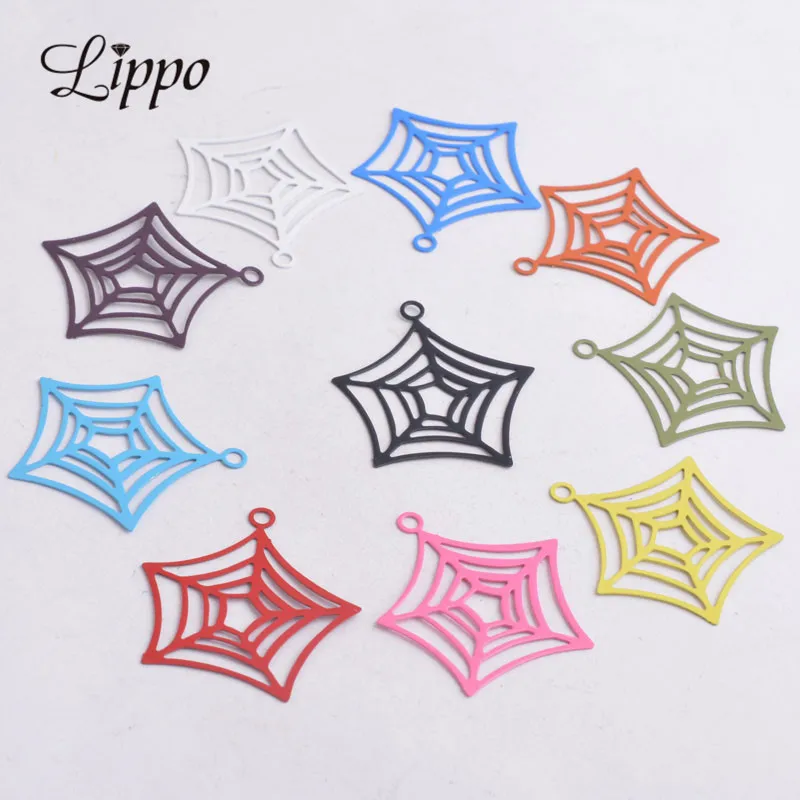 

50pcs AB1030 30mm*33mm Reticular Charms Blue Earrings Pendant