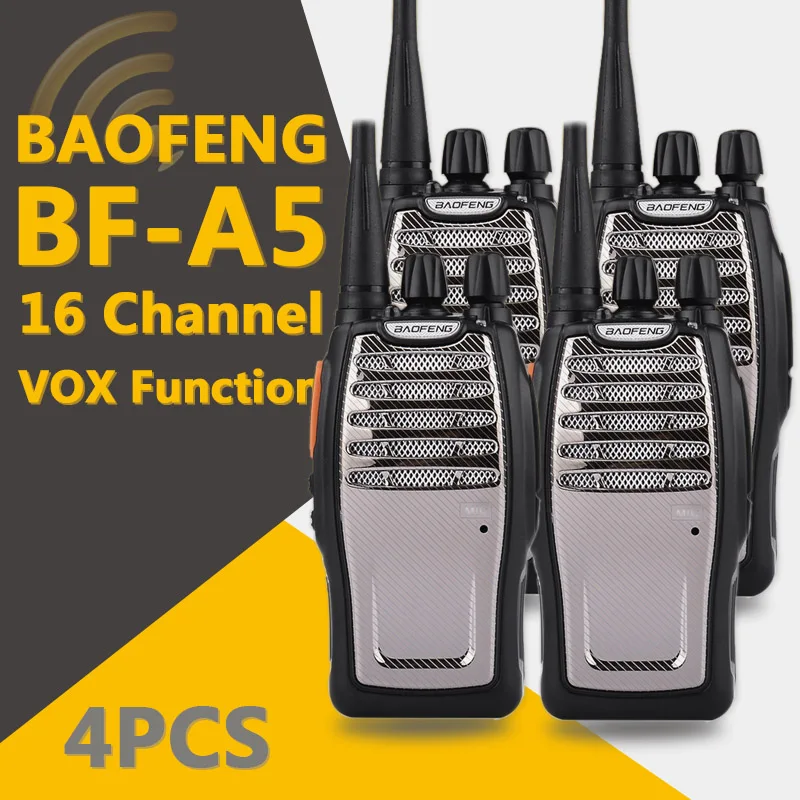 (4 PCS)BaoFeng UHF Walkie Talkie BF-A5 16CH VOX+Scrambler Function Free Shipping Two Way Radio