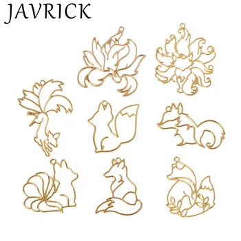 

8Pcs Gold Fox Animal Pendant Open Bezel Setting UV Resin Frame Jewelry Making