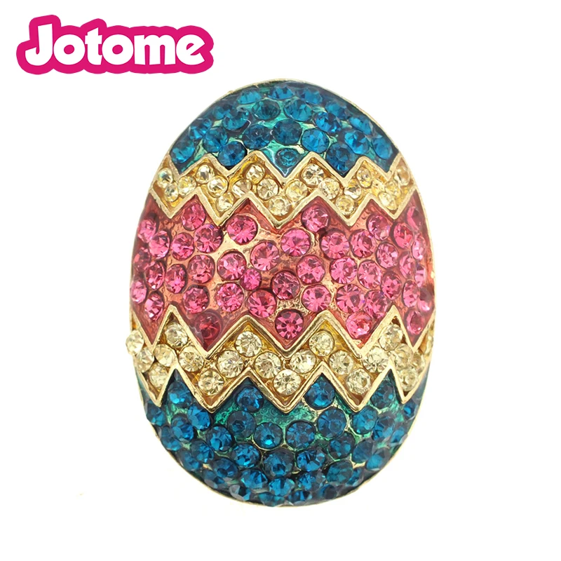 100pcs/lot Pink Easter Egg Crystal Pin Broochin Brooches from Jewelry