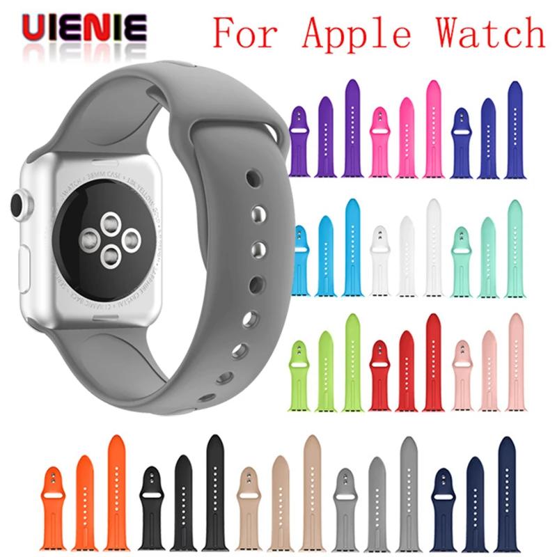 3 шт красочные мягкие силиконовые замена спортивный ремешок для Apple Watch 38mm Series1 2 42mm
