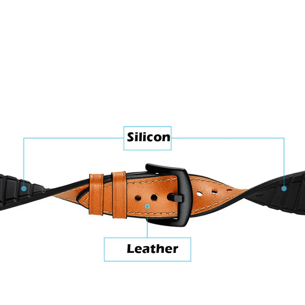 Ремешок для часов 22 мм силиконовый+ кожаный регулируемый сменный ремешок для часов браслет для samsung Galaxy Smartwatch ремешок на запястье
